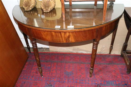 Mahogany demi lune side table
